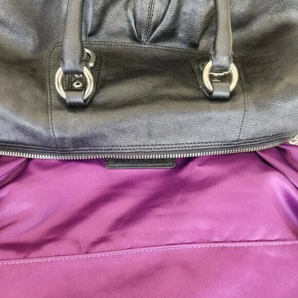 Coach Ashley All Black Leather Tote Bag Handbag - Picture 10 of 13